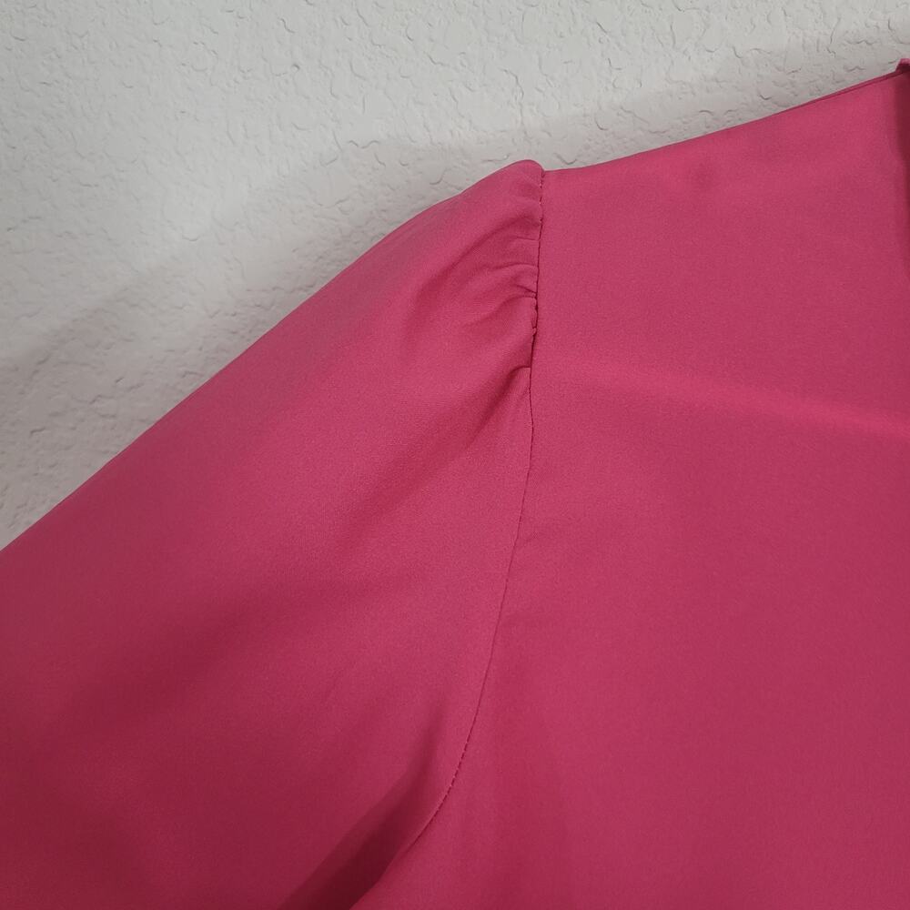 Vintage Blouse Donnkenny Women Size 10 / 12 Pink Bow neck office 80s 90s Office - Picture 8 of 11